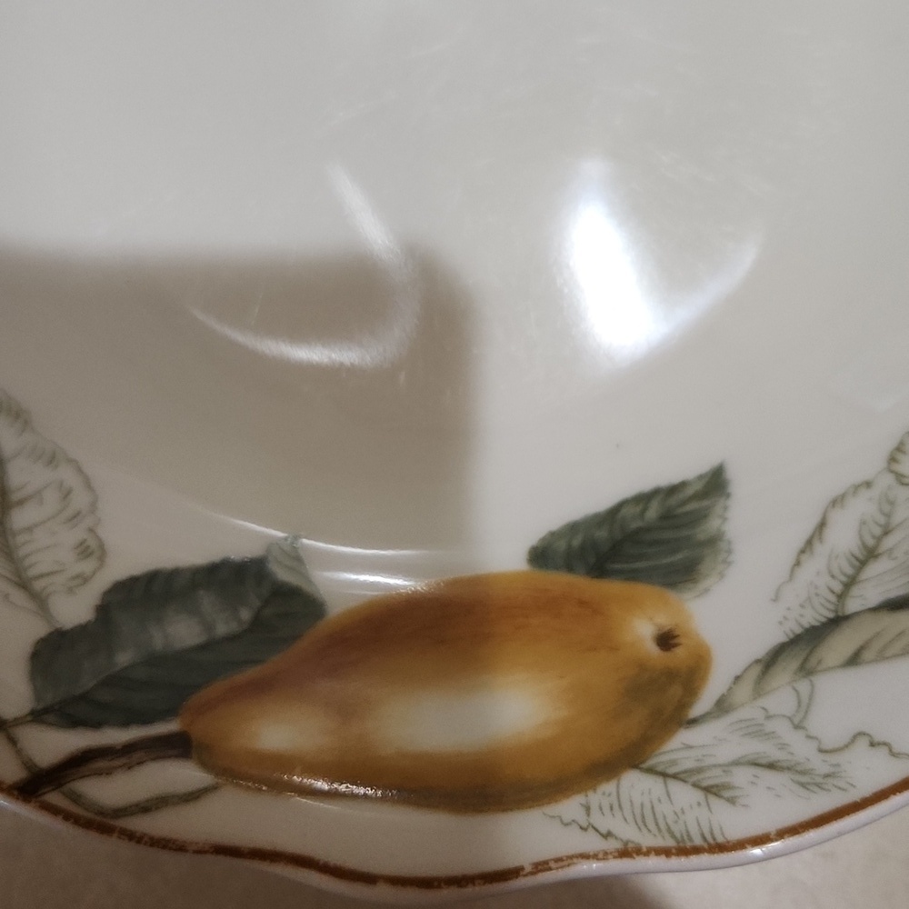 Set Of 2 Charter Club Summer Grove 8 1/2" Round Vegetable Bowl Pear Vintage - Picture 6 of 6